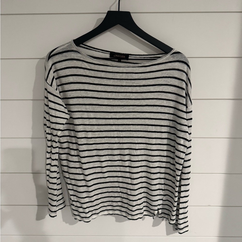 Striped Long Sleeve Top in Black and White